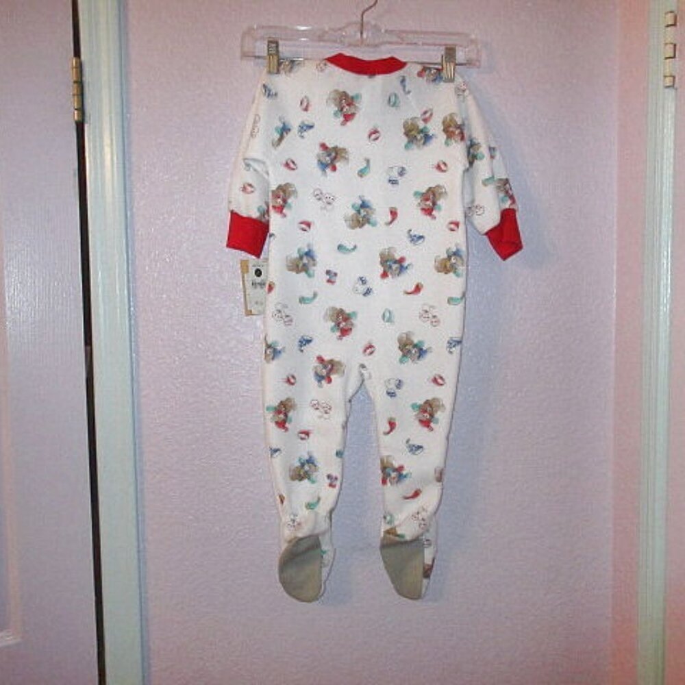 Vtg Carter's Baby Teddy Bears Footed Pajama Sleeper Size 2T Cozy Fleece NWT - Picture 7 of 11